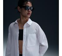 Nike Sportswear Chill Poplin Women's Loose Long-Sleeve Button-Down Top - White - Cotton/Elastane M (UK 12-14)