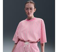 Nike Sportswear Chill Poplin Women's Striped Boxy Top - Pink - Cotton XS (UK 4-6)