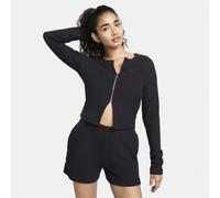 Nike Womens Chill Knit Rib Full Zip Rib Cardigan - Black - Size M