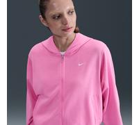 Nike Sportswear Chill Terry Women's Loose Full-Zip French Terry Hoodie - Pink - Cotton/Polyester XL (UK 20-22)