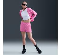 Nike Sportswear Chill Terry Women's Mid-Rise 10cm (approx.) French Terry Shorts - Pink - Cotton/Polyester XXL (UK 24-26)