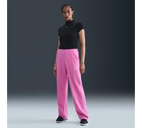Nike Sportswear Chill Terry Women's Mid-Rise French Terry Open-Hem Tracksuit Bottoms - Pink - Cotton/Polyester S (UK 8-10)