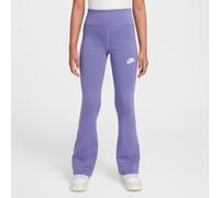 Nike Sportswear Classic Girls' High-Waisted Flared Leggings - Purple - Cotton/Polyester/Elastane S