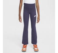 Nike Sportswear Classic Girls' High-Waisted Flared Leggings - Purple - Cotton/Polyester/Elastane XL
