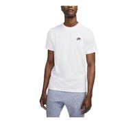 Nike Sportswear Club Embroidered Logo Solid Color Round Neck Short Sleeve White AR4997-100 M