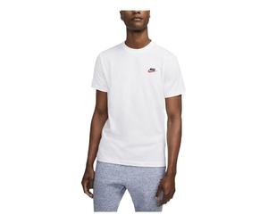 Nike Sportswear Club Embroidered Logo Solid Color Round Neck Short Sleeve White AR4997-100 XXXL