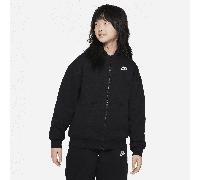 Nike Sportswear Club Fleece Older Kids' Oversized Full-Zip Hoodie - Black - Cotton/Polyester M