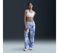 Nike Sportswear Collection Women's Mid-Rise Jacquard Tracksuit Bottoms - White - Polyester/Elastane S (UK 8-10)