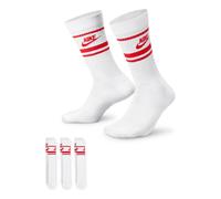 Nike Sportswear Dri-FIT Everyday Essential Crew Socks 'White Red' DX5089-102 S