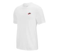 Nike Sportswear Embroidered Logo Micro Mark Solid Color Casual Round Neck Short Sleeve White AR4999-100 XL