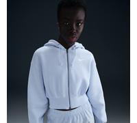 Nike Sportswear Phoenix Fleece Women's Loose Cropped Full-Zip Hoodie - Blue - Cotton/Polyester M (UK 12-14)