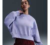 Nike Sportswear Phoenix Fleece Women's Over-Oversized Crew-Neck Sweatshirt - Purple - Cotton/Polyester XXS