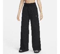 Nike Sportswear Phoenix Plush Women's High-Waisted Wide-Leg Cosy Fleece Trousers - Black - Split Hems M (UK 12-14)