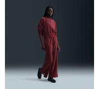 Nike Sportswear Phoenix Plush Women's High-Waisted Wide-Leg Cosy Fleece Trousers - Red - Split Hems XXL (UK 24-26)