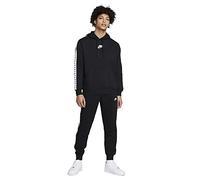 Nike Sportswear Sport Essential Mens Fleece Hooded Tracksuit Black/White Cotton - Size Large