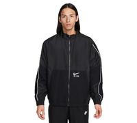 NIKE Sportswear Swoosh Air Tracktop woven Jacket Black white Men's (UK, Alpha, M, Regular, Regular, Black)