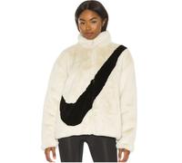 NIKE SPORTSWEAR SWOOSH LOGO FAUX FUR JACKET FOSSIL CU6558-238 WOMEN XS S M L