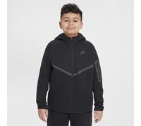 Nike Sportswear Tech Fleece Older Kids' Full-Zip Hoodie (Extended Size) - Black - Cotton/Polyester S+