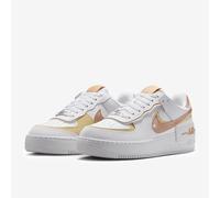 NIKE Women's Air Force 1 Shadow Sneaker, White Hemp Team Gold White, 6 UK