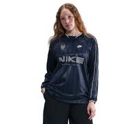 Nike Women's Long-Sleeve Jersey Top - Blue - Polyester XL (UK 20-22)