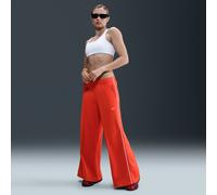 Nike Sportswear Women's Mid-Rise Wide-Leg Tracksuit Bottoms - Red - Polyester S (UK 8-10)