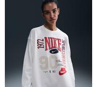 Nike Sportswear Women's Oversized Crew-Neck French Terry Sweatshirt - White - Cotton S (UK 8-10)
