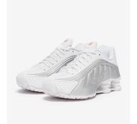 Nike Shox R4 Sneaker (White/White-Mtlc Silver-Max Orange - 8) - Size 8