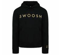 Nike Standard Fit Swoosh Logo Long Sleeve Pullover Black Mens Hoodie DC2587 010 Cotton - Size Small