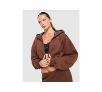 Nike Studio Fleece Cropped Full Zip Hoodie - Brown - Womens S