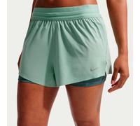 Nike Swift 2in1 Running shorts Women - light green, silver, Size L