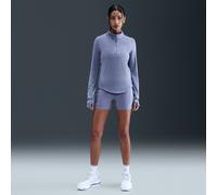 Nike Swift Women's High-Waisted 10cm (approx.) Tight Running Shorts with Pockets - Blue - Polyester/Elastane L (UK 16-18)