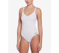 Nike Swim Essentials V-Neck One Piece Swimsuit Pure White Women - L