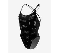 Nike Swim Modern Spiderback One Piece Swimsuit Black White Women - 24