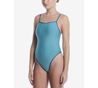 Nike Swim Ocean Bound Ripple Square One Piece Swimsuit Light Blue Women - M