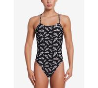 Nike Swim Performance Practice Cutout One Piece Swimsuit black white Women - 34