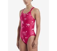 Nike Swim Performance Practice Fastback One Piece Swimsuit Pink White Women - 32
