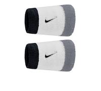 Nike Swoosh Classic Doublewide Wristbands (2 Pack) in White/Cool Grey/Black