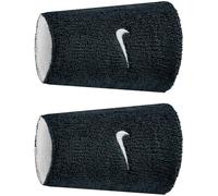 Nike Swoosh Classic Reversible Doublewide Wristbands 2-Pack Sweatbands Tennis Fitness Running Wristbands Reversible, Black/White/Black, One Size