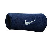 NIKE Swoosh Double Wide Wristband Sweatband, Unisex, Swoosh Doublewide Wristbands, obsidian/White, OSFM