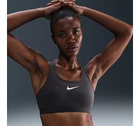 Nike Swoosh High Support Women's Non-Padded Adjustable Sports Bra - Grey - Polyester/Elastane 1X (F-G)