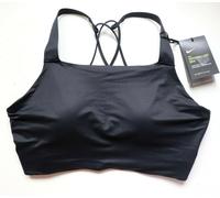 NIKE SWOOSH LUXE MEDIUM SUPPORT SPORTS TRAINING BRA BLACK CJ0544-010 WOMEN L