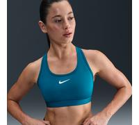 Nike Swoosh Medium-Support Women's Padded Sports Bra - Blue - Polyester/Elastane S