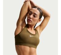 Nike Swoosh Medium-Support Women's Padded Sports Bra - Brown - Polyester/Elastane S