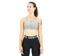Nike Swoosh Women’s Medium-Support Padded Zip-Front Sports Bra, Particle Grey/Heather/Black, S