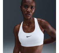 Nike Swoosh Women's Medium-Support Non-Padded Sports Bra - White - Polyester/Elastane XS