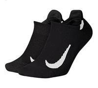 Nike Multiplier Running No Show Socks (2 Pairs) SM 2.5-5 Black/White