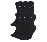 Nike SX7666 Unisex Everyday Cushion Crew Training Socks (6 Pairs) Black Cotton - Size X-Large