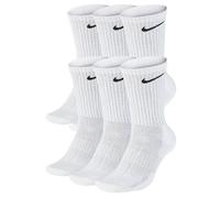 Nike SX7666 Unisex Everyday Cushion Crew Training Socks (6 Pairs) White Cotton - Size X-Large