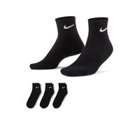 Nike SX7667 Unisex Everyday Cushion Ankle Training Socks (3 Pairs) Black - Size Large