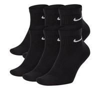 Nike SX7669 Unisex Everyday Cushion Ankle Training Socks (6 Pairs) Black Cotton - Size Small